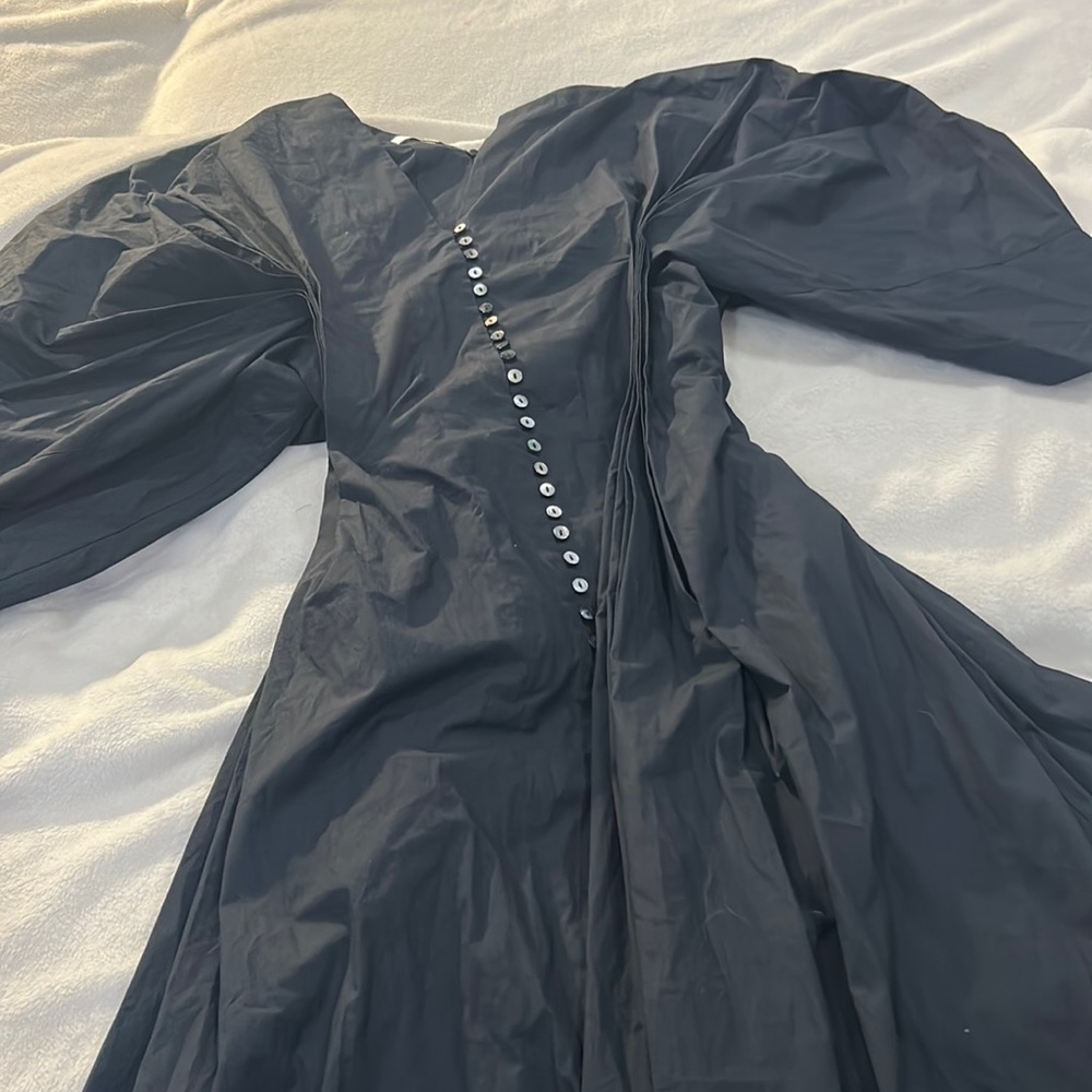 CO BLACK MAXI PUFF SLEEVE DRESS